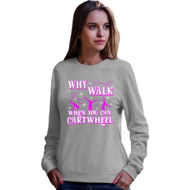 Go All Out XX-Large Oxford Mens Why Walk When You Can Cartwheel Funny Gymnastics Sweatshirt Crewneck