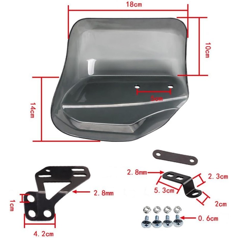 OBEST Universal Motorcycle Scooter TYPE2 Smoke Visor Hand Guard Handle
