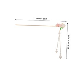 COLLBATH Cute Hair Pins Ancient Style Hairpin China-chic Pearl Tassel U-shaped Hairpin Flower Tassels Hair Accessory for Bridal and Traditional Events