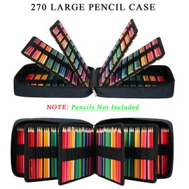 JAKAGO Large XXL Pencil Case with 270 Slots Pen Storage, Waterproof Pen Bag for Watercolour Pencils & Markers & Gel Pens, Blue, pencil case