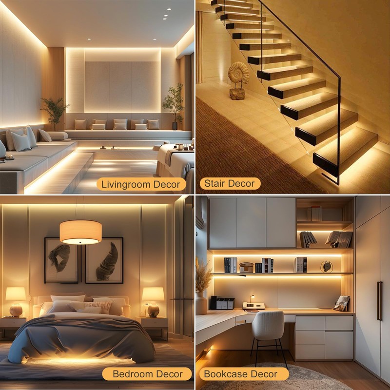 Hosyl Dimmable Warm White Cob Led Strip Light Kit with