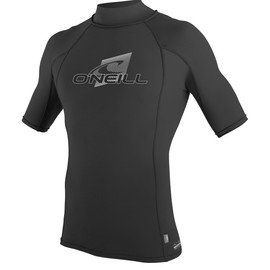 O'Neill Skins Short Sleeve Turtle Neck Rash Vest Top Black - UV Sun Protection and SPF Properties