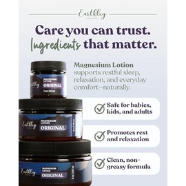 Earthley Wellness, Good Night Lotion, loción de magnesio, aceite de albaricoque, manteca de karité, manteca de mango, cera de velilla, aceite esencial