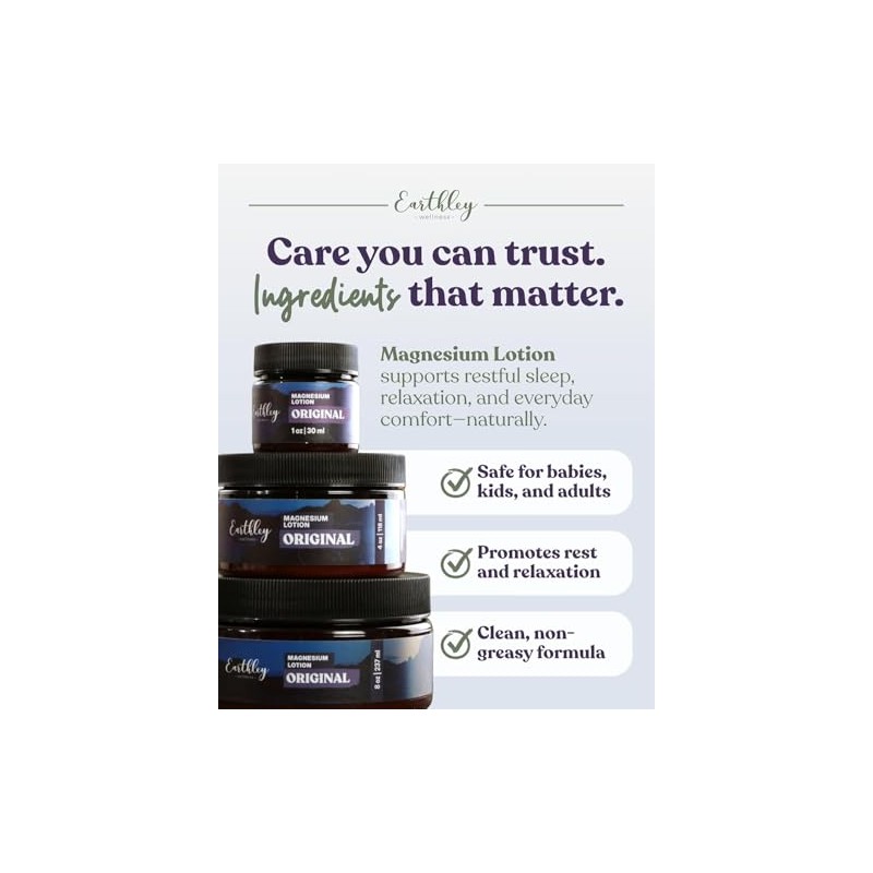 Earthley Wellness, Good Night Lotion, loción de magnesio, aceite de