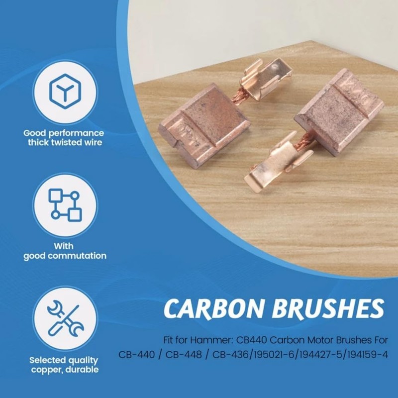 6 Pcs Carbon Brush Replacement CB440 Carbon Brushes for Makita