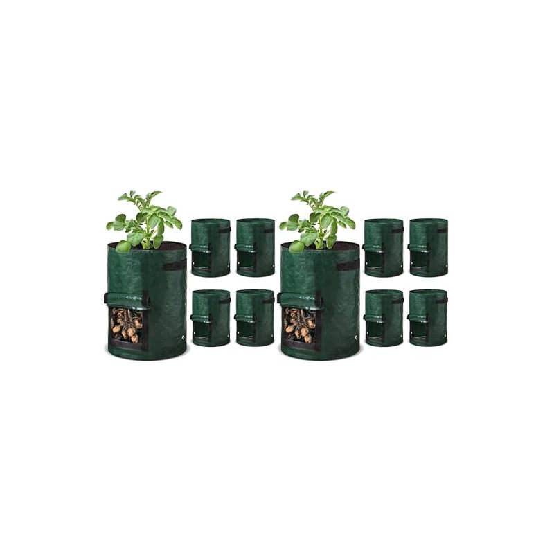 MORYTRADE Potato Pot, Gardening Pot with Window, Planter, Cultivation Bag,