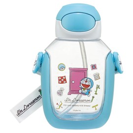 Skater Bottle with Straw 530ml Straw Bottle One-Push Children's Doraemon Line Design Sanrio PDSH6DX-A