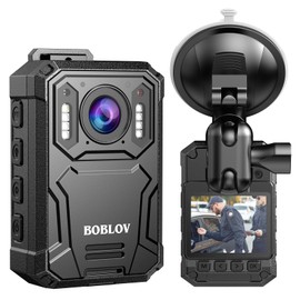BOBLOV KJ23PRO 2K Fotocamere montate sul corpo, Body Cams Polizia da 128 GB integrata con visione notturna, batteria da 4000 mAh per 15 ore di registrazione, IP66, per forze dell'ordine, sicurezza