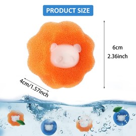 Pet Hair Remover Washing Machine, 6 Washing Balls, Washing Machine, Pet Hair, Lint Ball for Washing Machine, Hair Remover Washing Machine, Reusable Lint Balls for Washing Machine, Lint Catcher Washing