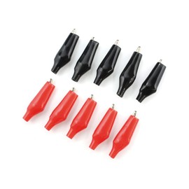 Alligator Clip [24mm x 27mm] (Red/Black) Set of 10 - Cypress Clips with Protective Insulation Cover