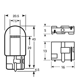 Pair of 582 Capless Car Bulb Brake Indicator Reverse Bulbs 12V 21W