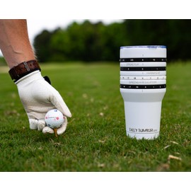 Tally Tumbler Golf Stainless Steel Cup, 30 oz Leak Proof Lid, Double Wall Insulation, Golf Tumbler with Score Keeping Counter used for strokes per hole, Greens in Regulation & Fairways Hit