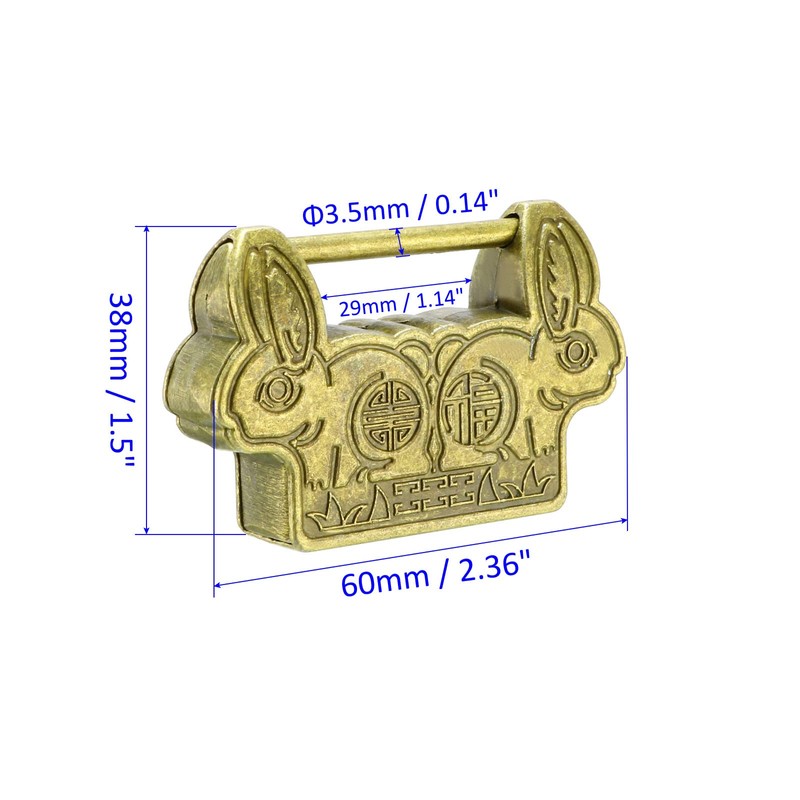 M METERXITY Retro Padlock - Boxes Padlock Chinese Age Style