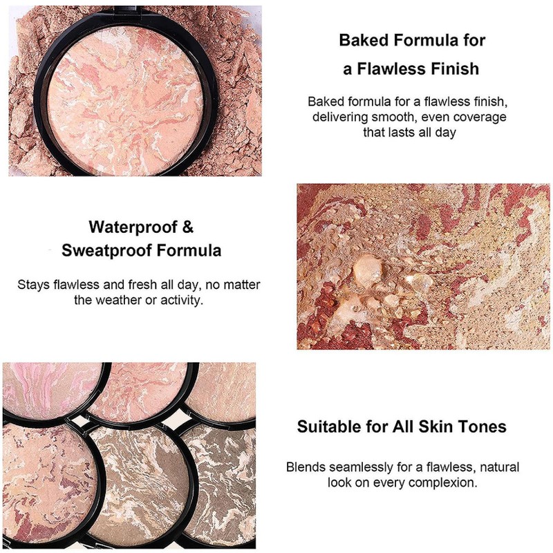 Colour Correcting Powder Foundation - Oil-control Baked Foundation for Mature