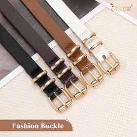 JASGOOD 4 Pack Women Skinny Leather Belt for Pants Jeans Ladies Thin Waist Belt for Dress