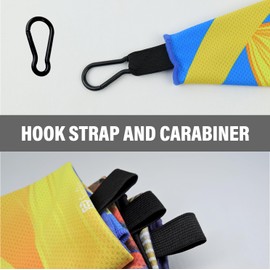 Golf Cool Towel, Large Size (24”x12”), Microfiber Cooling with Carabiner Clip, Sublimation Prints, No Fades, Detailed Seams, Facial Neck Cooling, Club Cleaning, Ball Cleaner, All Sports [GT41]