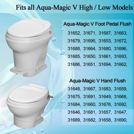 RV Toilet Water Valve Replacement Kit for Thetford RV Toilet Parts 31705, fits all Aqua Magic V High/Low Models such as 31688 31687 31683