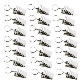 100PCS Heavy Duty Stainless Steel Metal Clips with Hook for Curtain, Photos, Art Craft Hanger Hanging Clips Home Decoration, Silver, Closed Style