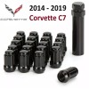 ECCP 2014-2019 Corvette C7 Gloss Black 6 Spline Lug Nuts