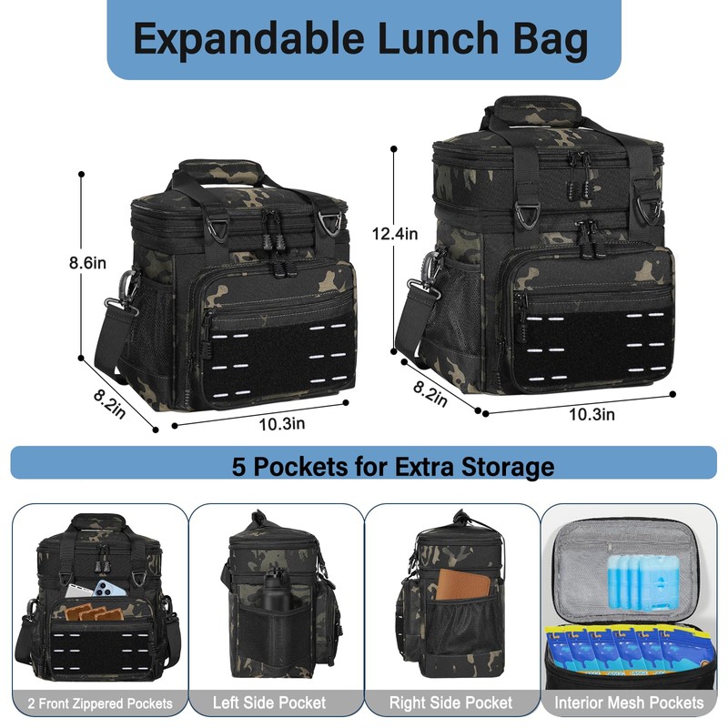Lunch Box Cooler Bag - Insulated Tactical Lunchbox for Men
