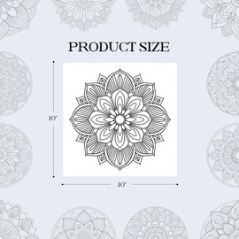 Hiwhy 48 Pcs Mandala Coloring Cards 10" x 10" Coloring Cardstock Stress Relief Relaxation Mandala Pattern Poster Cards Creative Relaxation for Kids Adults