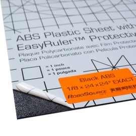 ABS Black Plastic Sheet 24" X 24" X 0.118" (1/8") 2x2 ft, Black Haircell, for Automotive, Hobby, DIY, Industrial. Easy to Cut, Bend, Mold.