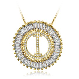 Hotie - Collar con colgante de letra A-Z chapado en plata para mujer