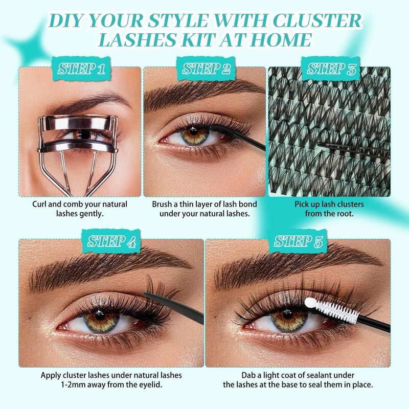 Clusters 640Pcs, 9-16mm Mix Lashes, 30D+40D