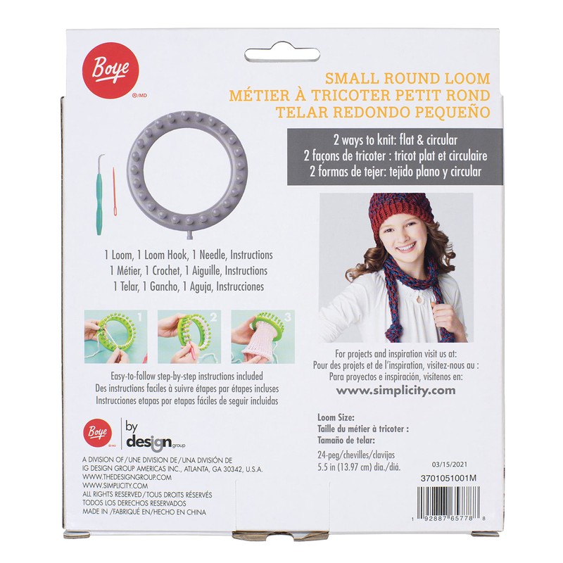 Boye 3701051001M Plastic Round Loom Knitting Set, 24 Pegs and