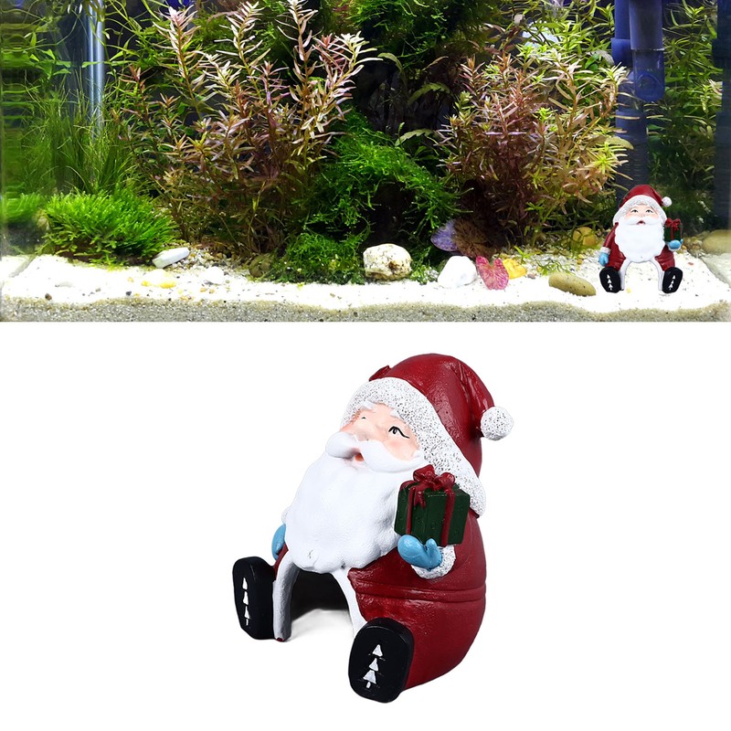 Christmas Aquarium Decoration Multipurpose Landscaping Resin Christmas Fish Tank Ornaments