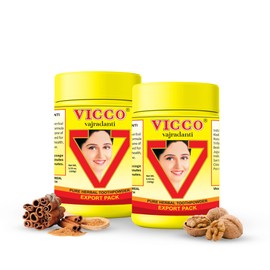 Vicco Vajradanti Herbal Tooth Powder, Classic Ayurvedic Blend with 18 Herbs & Barks, 3.53 oz (Pack of 2)