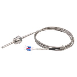 Waterproof RTD PT100 Temperature Sensor - Jaybva Thermistor Probe for PID Temperature Controller 3 Wire Stainless Steel NPT 1/2" Inch Pipe Thread with Insulation Lead Shield Wire 0~500C