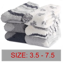 HIALTODAY Bed Fluffy Socks for Womens and Girls, 6 Pairs Winter Warm Cosy Socks Ladies Fleece Comfy Thermal Fuzzy Socks for Casual Home Sleeping