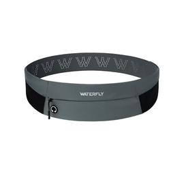 WATERFLY - Riñonera para correr con cinturón de cintura delgada para hombres y mujeres, soporte de teléfono para ejercicio, maratón, correr, color gri