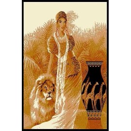 zinatex STAR Rug DESIGN 1108 Lady With Lion (5'2"x7'5",Bei
