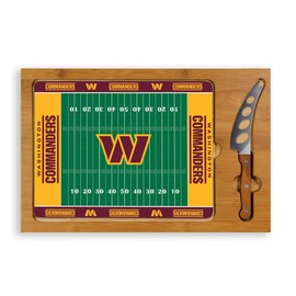 PICNIC TIME Washington Commanders Football Field Icon Glass Top Cutting Board & Knife Set, (Parawood & Bamboo)