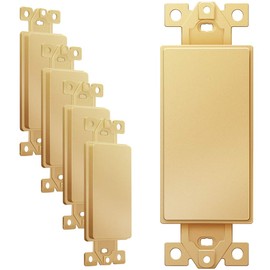ENERLITES Blank Adapter Insert for Decorator Wall Plates, Unbreakable Polycarbonate Thermoplastic, ETL Listed, 6001-GD-5PCS, Gold, 5 Piece