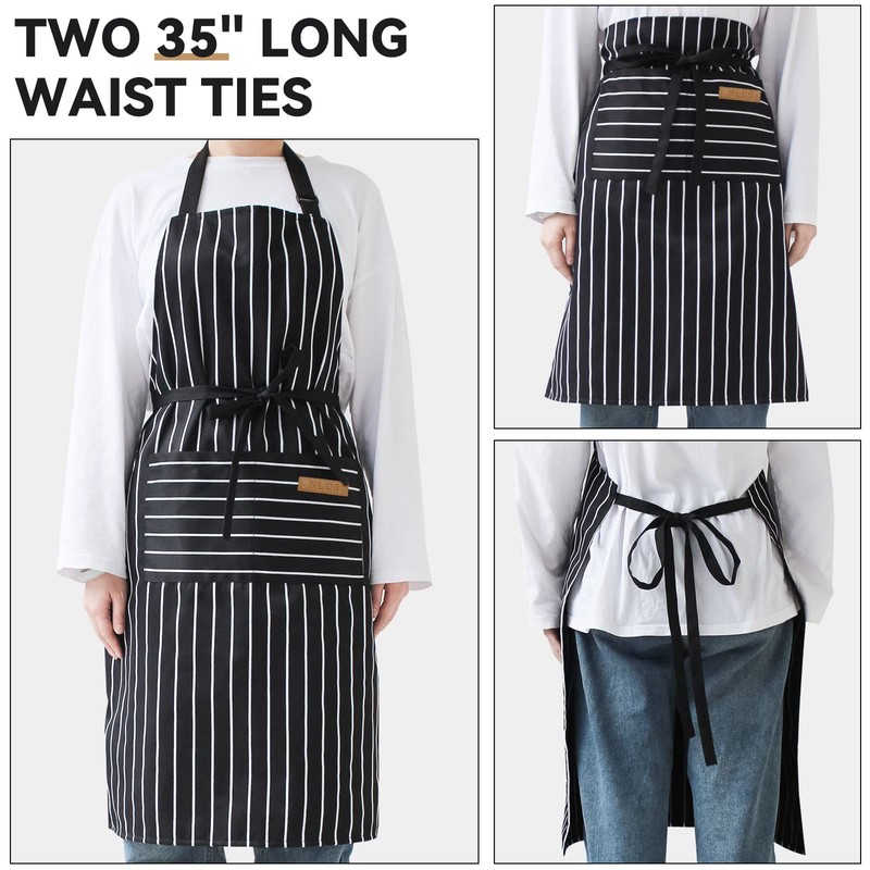 NLUS 2 Pack Cooking Aprons for Women with Pockets Adjustable