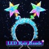 GRAEEN Light Up Star Headband Crown Rave Costume Hair Accessories