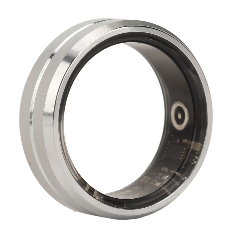Smart Ring Silver IP68 Waterproof Pedometer Sleep Fitness Monitoring Remote