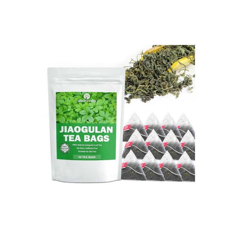 HOLFLYING Té Jiaogulan 100% Natural, 40 Bolsitas De Té, Té