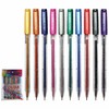 iQUBA Glitter Gel Pens, MULTICOLOUR, Medium Point (1.0mm), Pack of