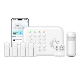 Hapippofa Wireless Home Security System with APP Alert, Smart 4G/WiFi Door Alarm System, Motion/Window Sensor Alarm, Compatible with Alexa