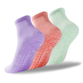 deefly Women Yoga Socks,Non Slip Grip Pilates Socks(color set 1)