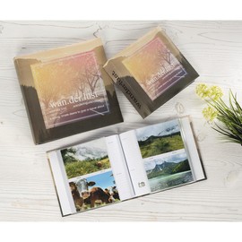 Hama Wanderlust Slip-in Photo Album for Inserting 200 Photos in 10 x 15 cm Format with 100 Pages, Photo Book for Holiday Photos, Brown/Colourful