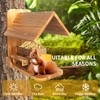 Squirrel Feeder, Wood Squirrel Feeders for Outside Winter, Wooden Chipmunk