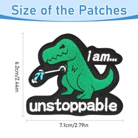 2 Pieces Funny Patches, Hook and Loop Humorous Funny Embroidered Meme Morale Patch for Backpacks, Dog Harnesses, Army Vests, Hats, Helmets-I am Unstoppable