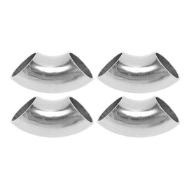 Motoforti 4 Pcs 90 Degree Mandrel Bend Elbow Car Modified Exhaust Pipe Tubing Piping 1" Inch OD Thickness 1.2mm/18GA 25x63x1.2mm 201 Stainless Steel Silver Tone