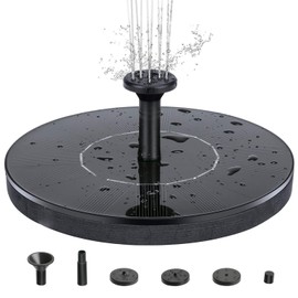 Taicols Fuente de Agua Solar,Fuente Solar Flotante,Fuente Solar para Jardin, con 6 Boquillas, para Fuentes de Interior para Exteriores,Jardín, Estanque, Piscina