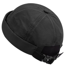 Clakllie Waterproof Fishermen Leon Hat Brimless Sailor Hats Daily Leon Hat Breathable Watch Docker Cap Skullcap Beanie,Black